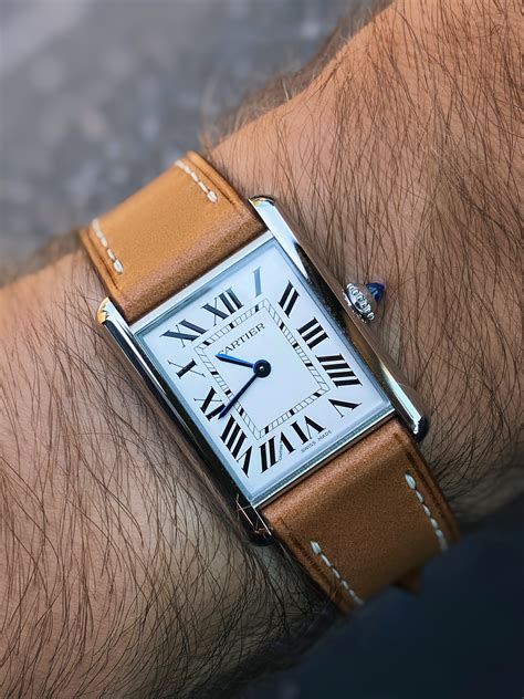 cartier tank must small leather strap|cartier tank leather strap aftermarket.